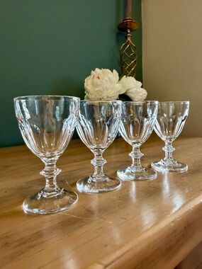 Set 4 Cristal D’Arques Rambouillet Wine Glasses France Crystal